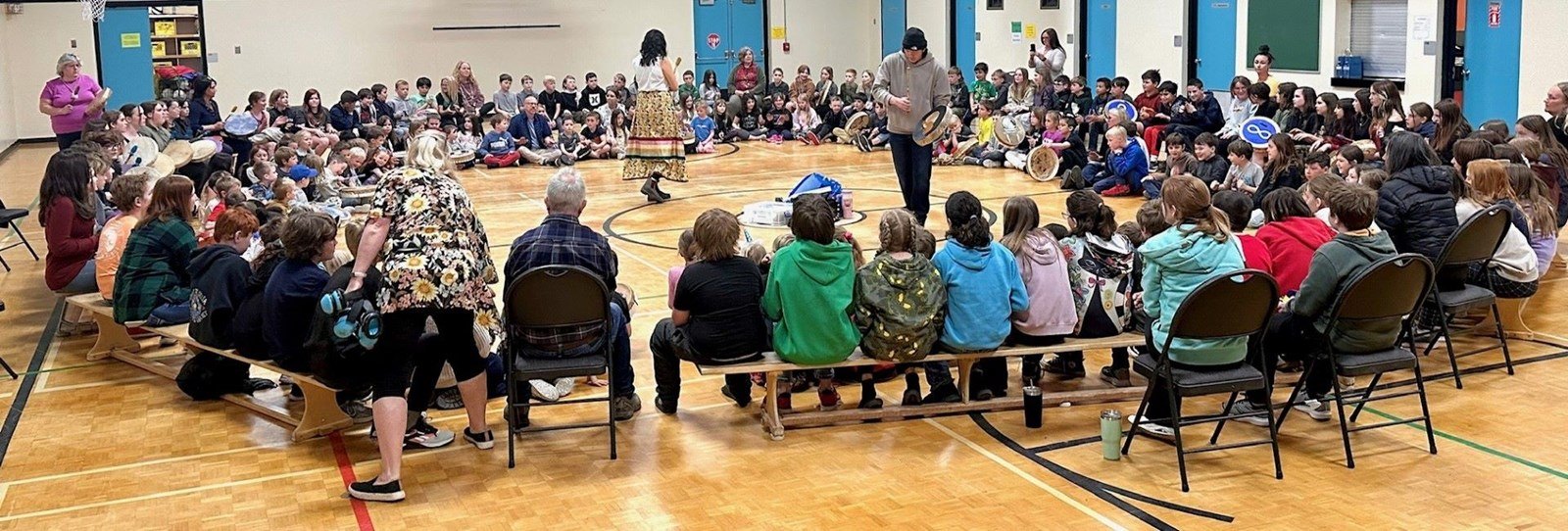 WLFN Brings Drum Circle To Horse Lake Elementary